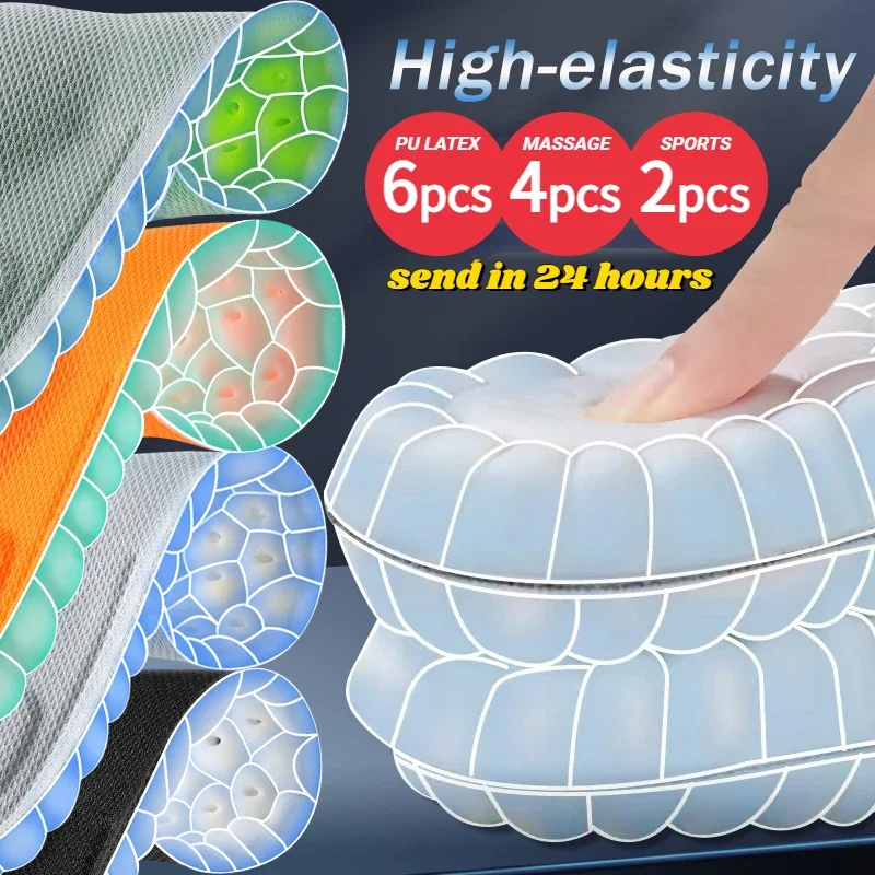 6PCS Massage Sport Einlegesohlen Super Weiche Sport Einlegesohle für Füße Lauf Körbe Schuheinlagen Sohlen Arch Support Orthopädische Kissen Image