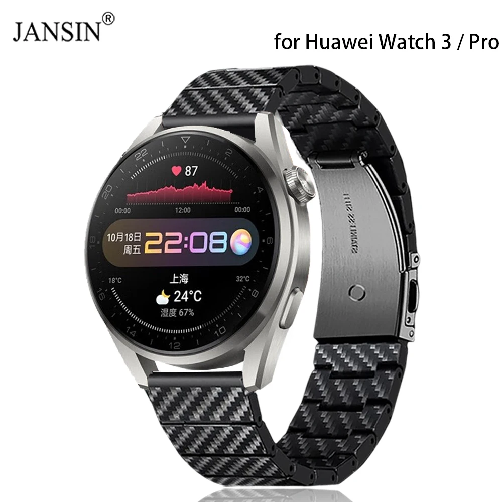 Für Huawei Uhr 3 Pro Kohle faser Armband Mann Armband Armband für Huawei Uhr 3pro Business Armband Ersatz Correa Image