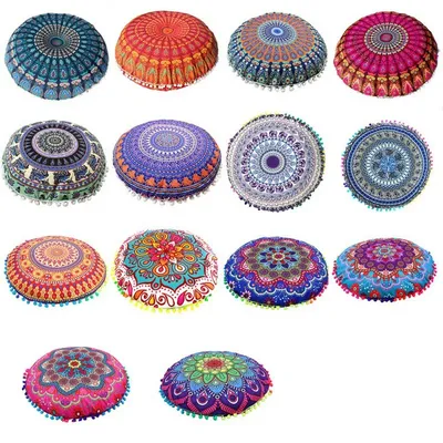 43cm runder Mandala Kissen bezug Boho bedruckte Kissen bezug Boden kissen Kissen bezug ethnischen Image