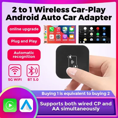 Mini Smart Box verkabelt mit drahtlosem Carplay Android Auto Spotify BT 2 to1 Adapter Box Universal Image