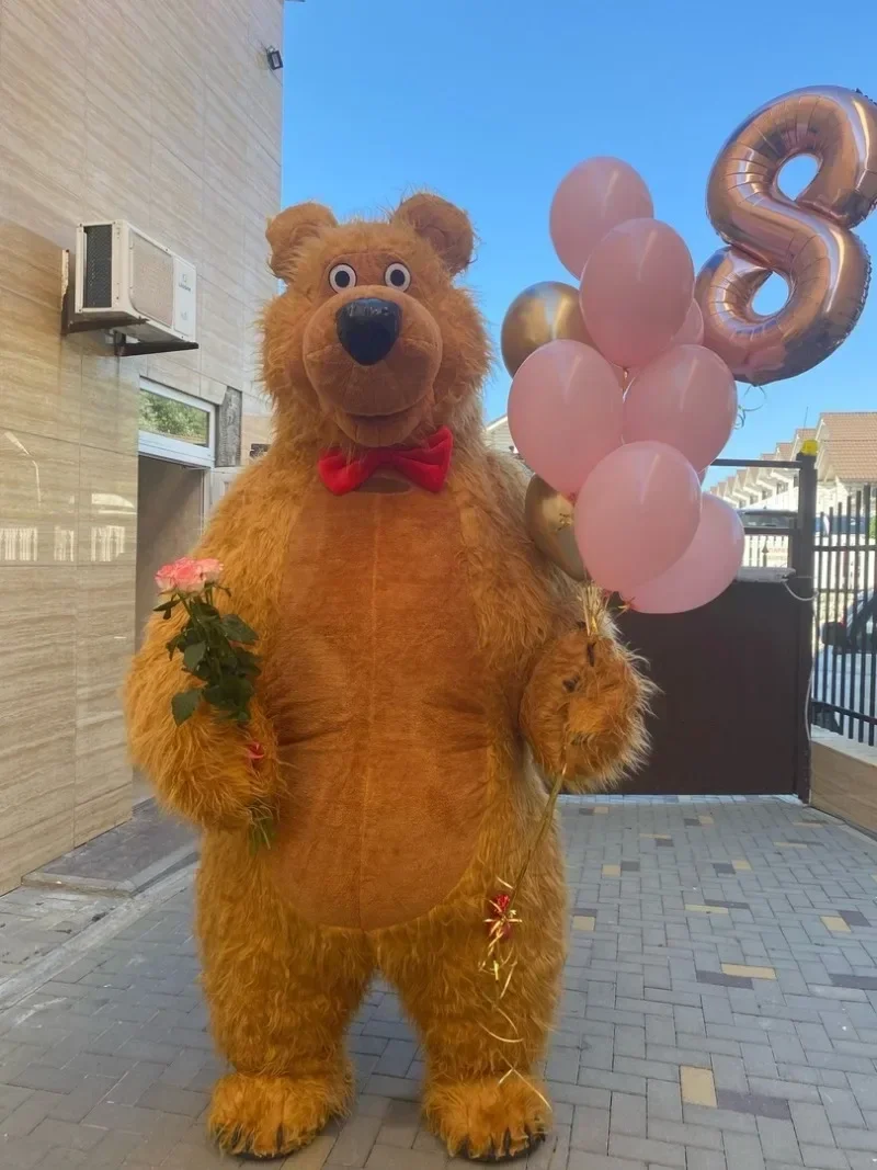 Riesiges aufblasbares Bären-Maskottchen-Kostüm für den ganzen Körper, begehbarer Blow-Up-Anzug für Erwachsene, Bühnenkleidung, Charakter-Kostüm für Unterhaltung Image