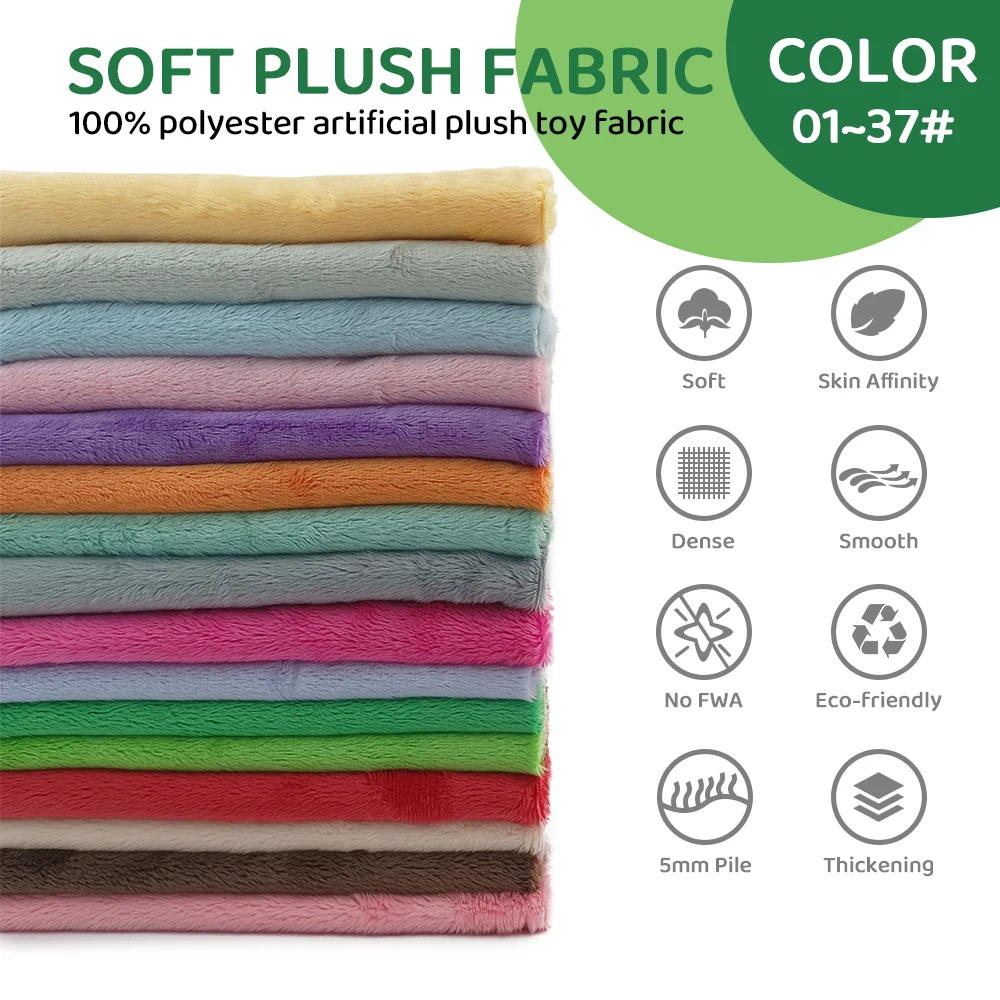 ZYFMPTEX 5mm Näh-Kurzhaar-Plüschstoff Kunstfell Polyesterfaser Nicht-Elastisch Weich Glatt DIY Babydecke Image