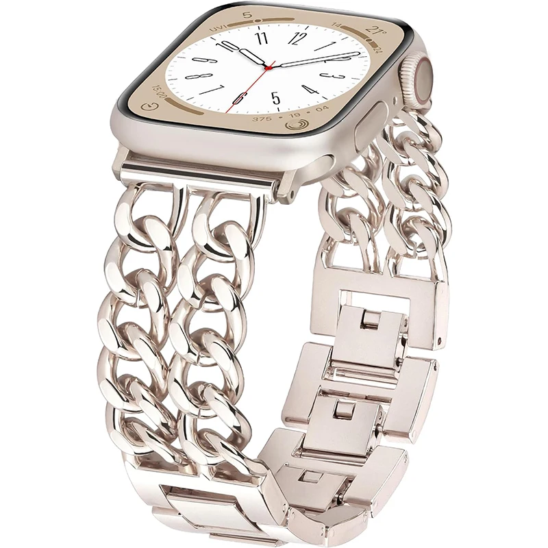 Neues Armband für Apple Watch Series Ultra 10 9 8 7 6 5 4 Armband 40 49 44 45 41 42MM Metallkette Edelstahl IWatch Uhrenarmband Image