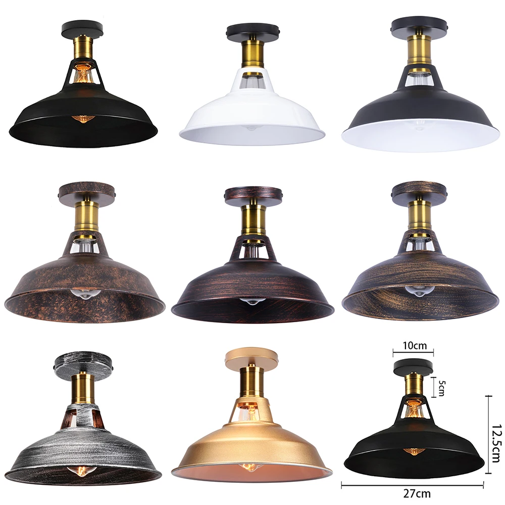 Retro Eisen E27 Decke Licht Schatten Loft Vintage Industrielle Wind Decke Lampe Abdeckung für Home Bar Cafe Shop Leuchte deco