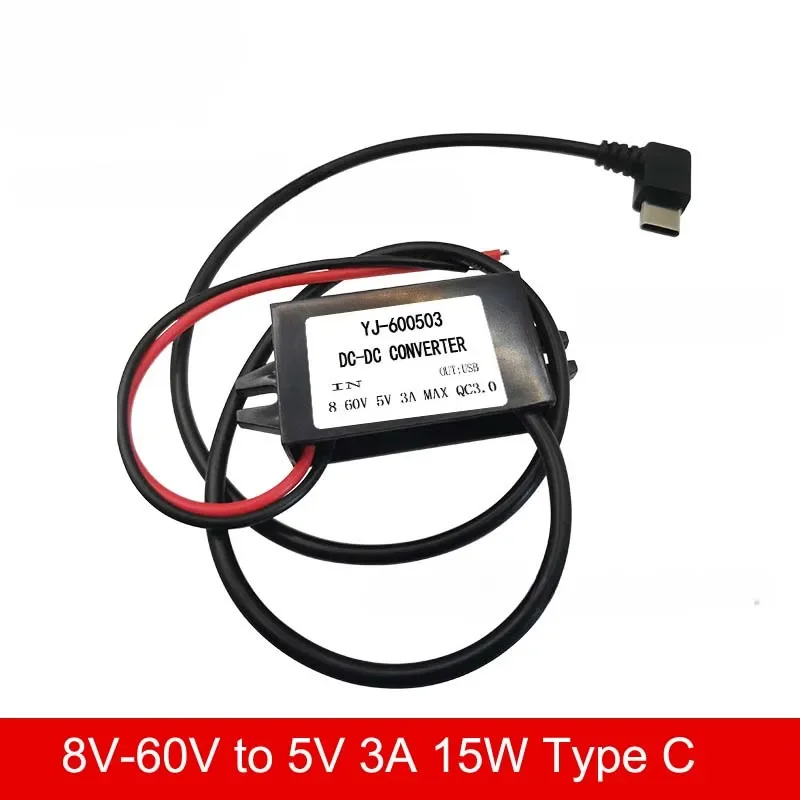8V-60V zu 5V 3A 15W USB Auto Telefon Schnell Ladung Step Down Converter Buck regulator Modul Wasserdichte Netzteil Adaptive Image