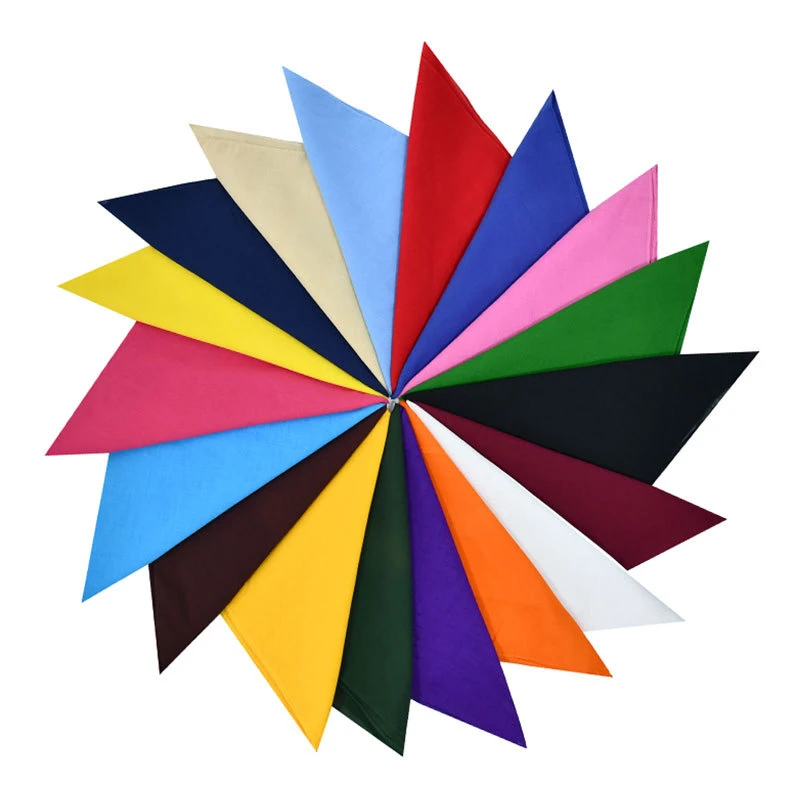 Mode Hip Hop Baumwolle Bandana Quadrat Schal Unisex Outdoor Stirnbänder Einfarbig Schweiß Absorbieren Outdoor Sport Schal Image