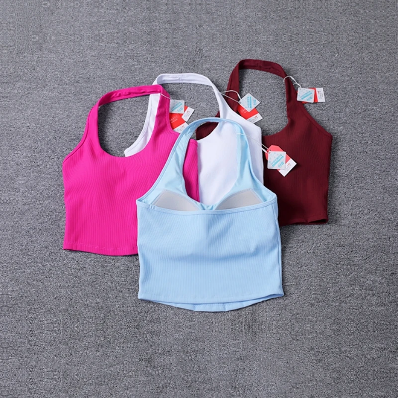 Yoga Fitness Sport-BH, sexy Rücken, superweiches Yoga-Oberteil, rückenfrei, gepolstert, Workout, Fitnessstudio, einfarbig, aktive Kleidung Image