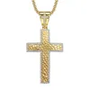 Hip Hop Iced Out CZ Große Große Kreuz Anhänger Halskette Männlich Gold Farbe Edelstahl Christian Halskette für Männer Religiou Schmuck