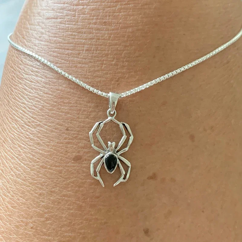 Huitan Halskette mit Spinnen-Anhänger für Damen/Herren, Punk-Tier-Halsketten, Unisex, Liebhaber-Hals-Accessoires, kreatives Geschenk, Hip-Hop-Schmuck Image