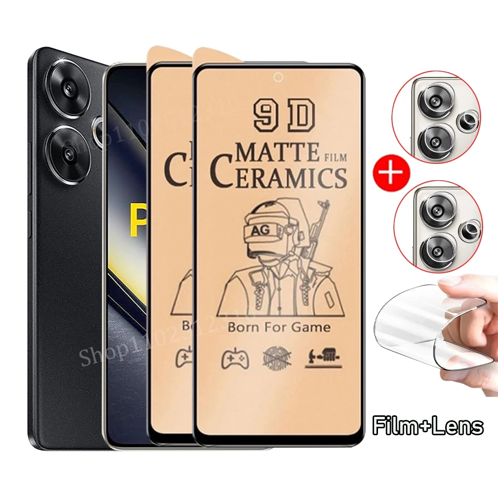 2-6in1 matte Keramik folie für poco f6 f5 f4 f3 pro c65 Displays chutz folie für poco x6 x5 x4 x3 m6 m5 m4 m3 pro Kamera objektiv film Image
