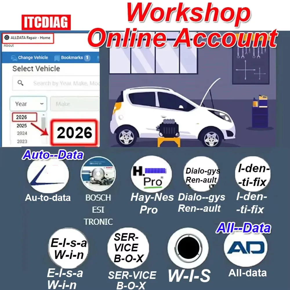 2026-Jahres-Workshop-Reparatur-Online-Konto Win Ser-Vice Box Web Login Verwendung für FCA USA Alldata Alle Daten Auto-Data Hay-nes PRO W-IS Image
