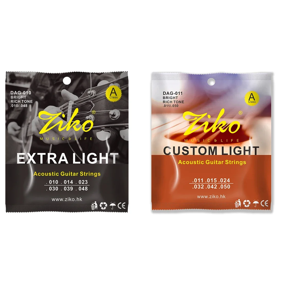 ZIKO Akustische Gitarre Saite Stahlkern Messing DAG-010 DAG-011 Anfänger Übung Saite Akustische Folk Gitarre Zubehör & Teile Image