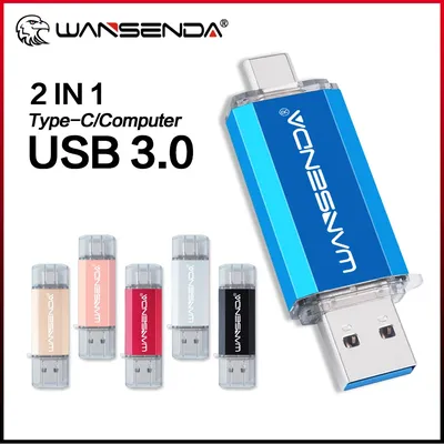 Wansenda USB 3.0 & Typ-C Dual Pen Drive 16 GB 32 GB 64 GB 128 GB 256 GB 512 GB 2-in-1 Image
