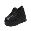 Neue Marke Punk Street Fashion Gothic Stil Mädchen Cosplay Plattform 10 CM High Heels Turnschuhe Keile Schuhe Frau Pumpen Große Größe 42