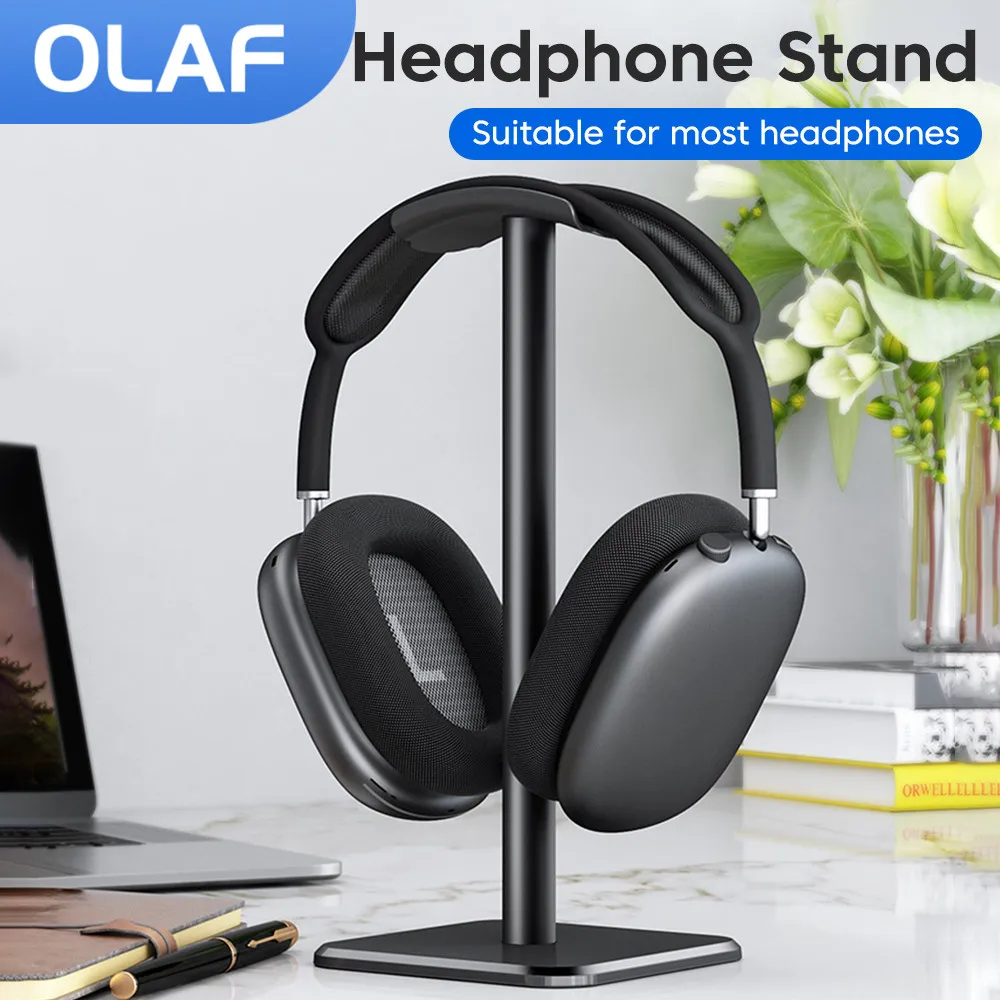 Aluminium Legierung Kopfhörer Ständer Halter Platzsparende Gaming Headset Ständer Rack Desktop-Organizer Display Kopfhörer Aufhänger Halterung Image