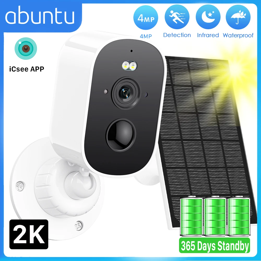 4mp 2k hd drahtlose Solar kamera WiFi Outdoor Pir menschliche Erkennung Batterie Kamera Solar panel 5x Zoom Home Security Schutz Image