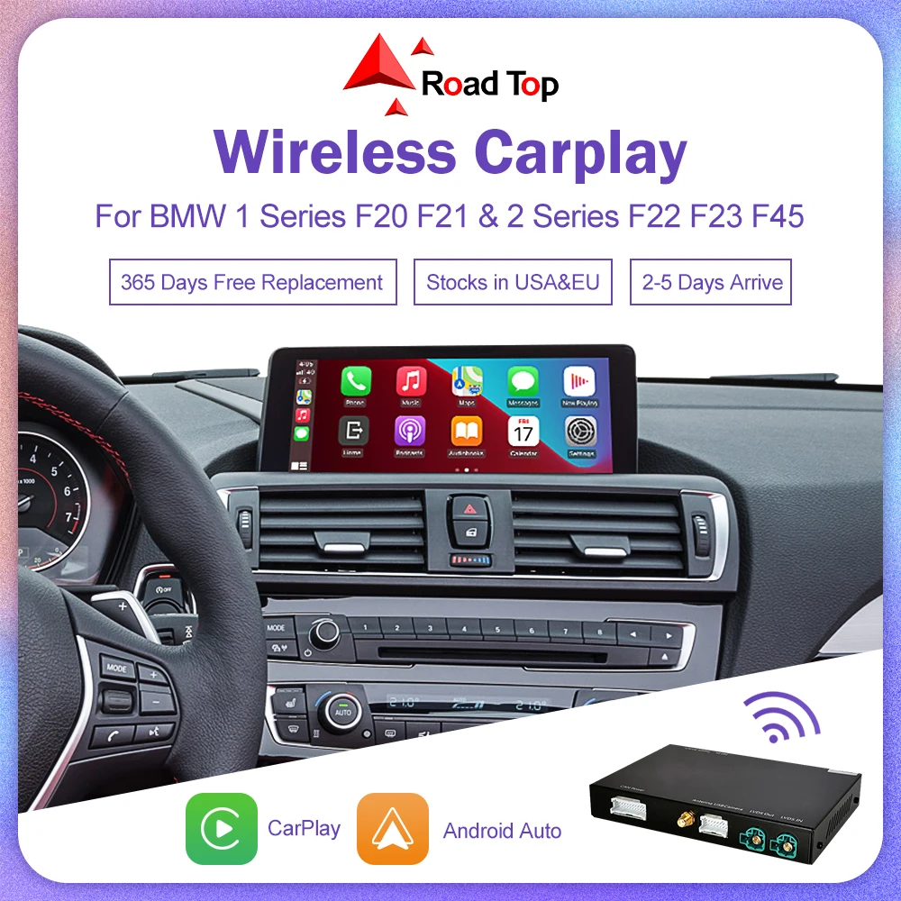 Wireless scarplay für bmw serie 1 2 f20 f21 f22 f23 f45 2015-2018 nbt evo mit android auto spiegel link airplay auto spielen Image