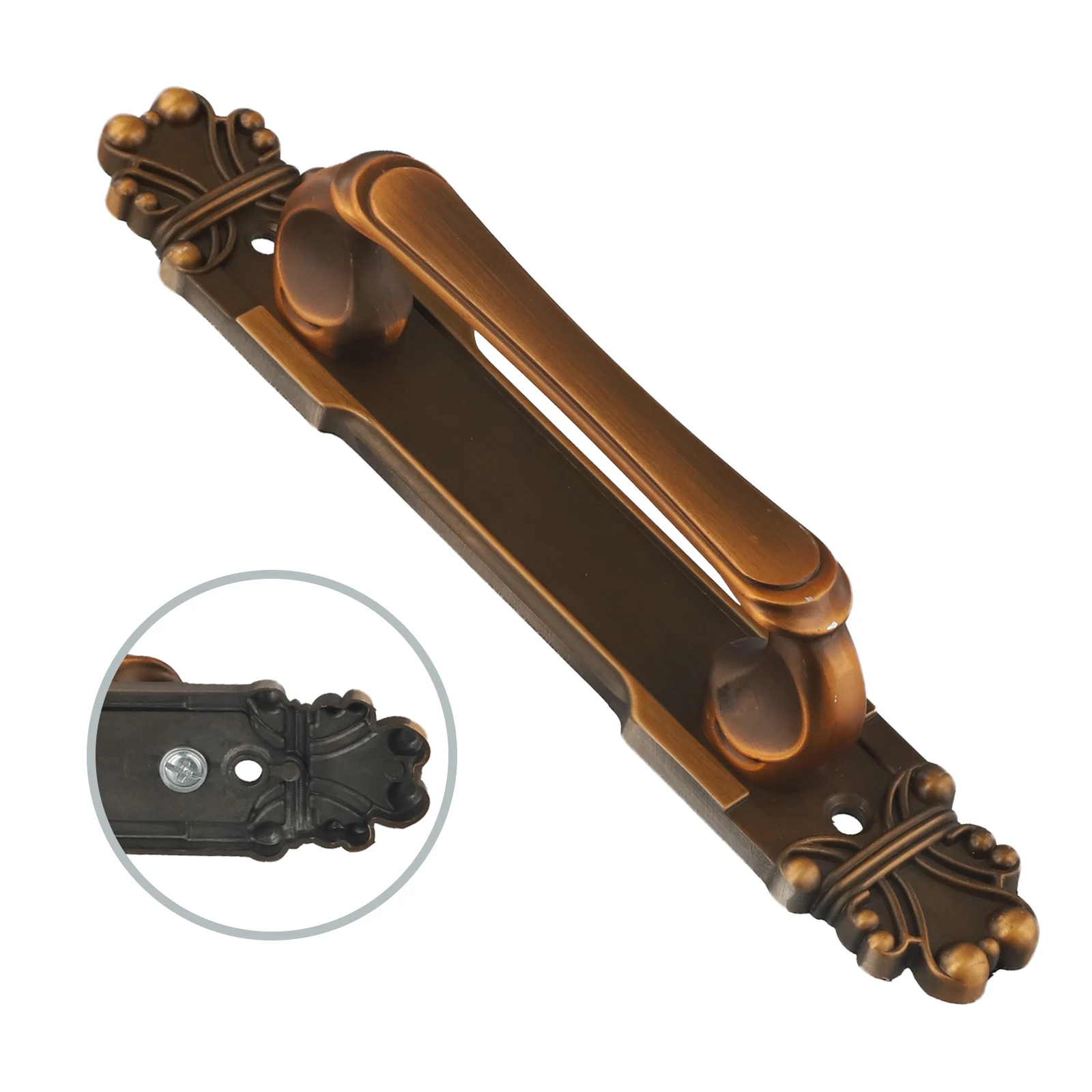 Türgriff, europäischer antiker freiliegender Holz-Schiebetürgriff für Möbel, Schränke, Schubladen, Kleiderschränke, Hardware Image