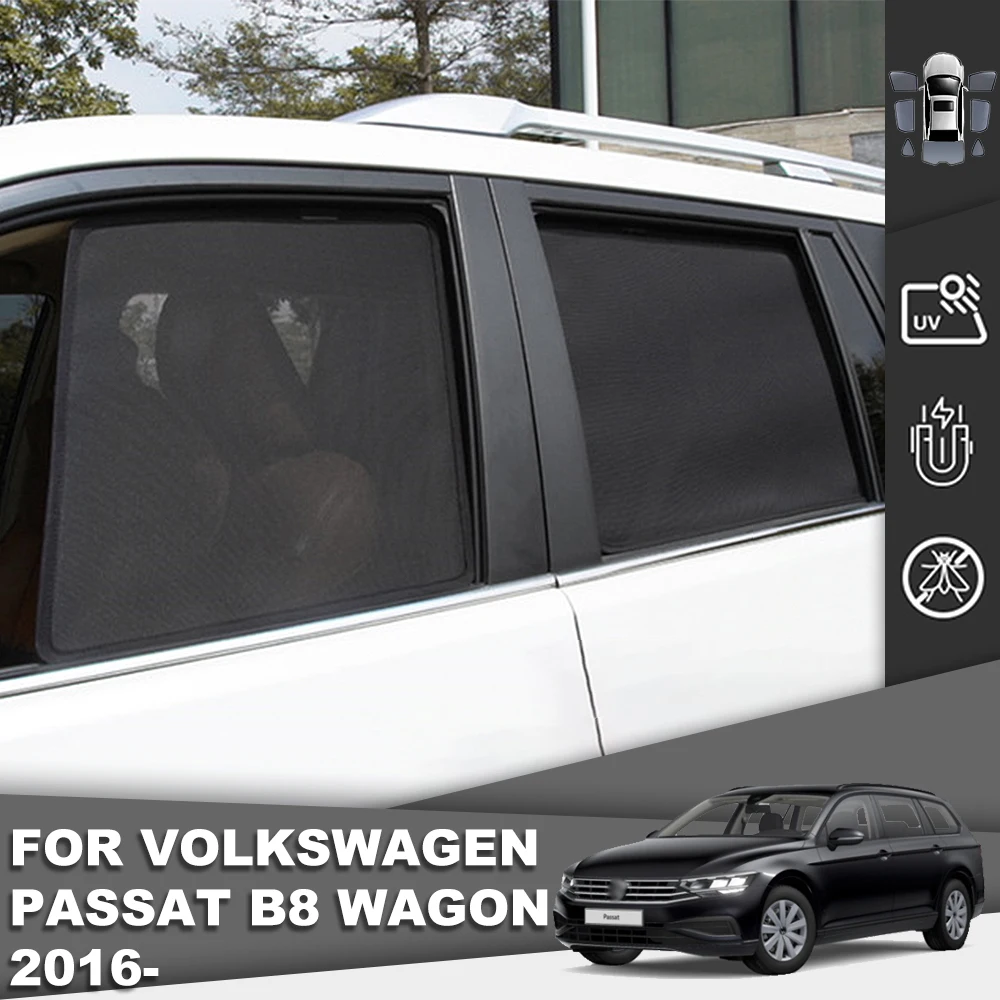 Für Volkswagen VW PASSAT B8 Variante 2015-2022 Magnetischer Auto-Sonnenschutz Visier Frontscheibenvorhang Sonnenschutz für die Rückseite der Fenster Image