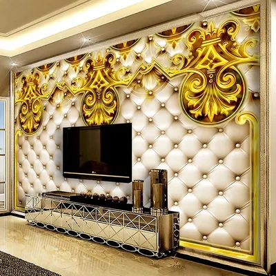 Nach 3D Wandbild Tapete Europäischen Stil Blume Weichen Paket Foto Wand Malerei Luxus Wohnzimmer Image