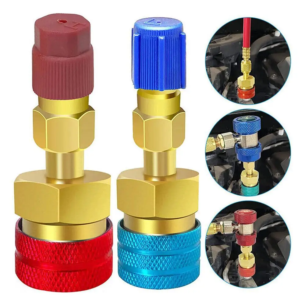 Auto klimaanlage Kupplung r1234yf bis r134a High Low Side Adapter Klimaanlage Füll ventil Anschluss Adapter Zubehör Image
