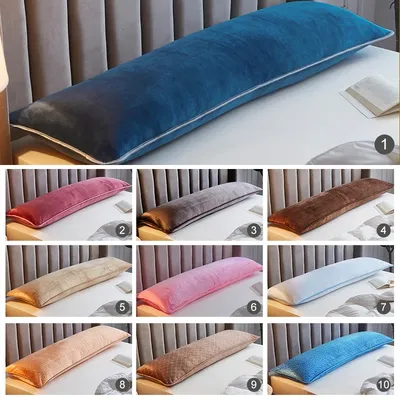 1Pcs Weiche Flanell Lange Kissen Fall Große Größe Komfortable Liebhaber Schlafen Kissen Abdeckung Image