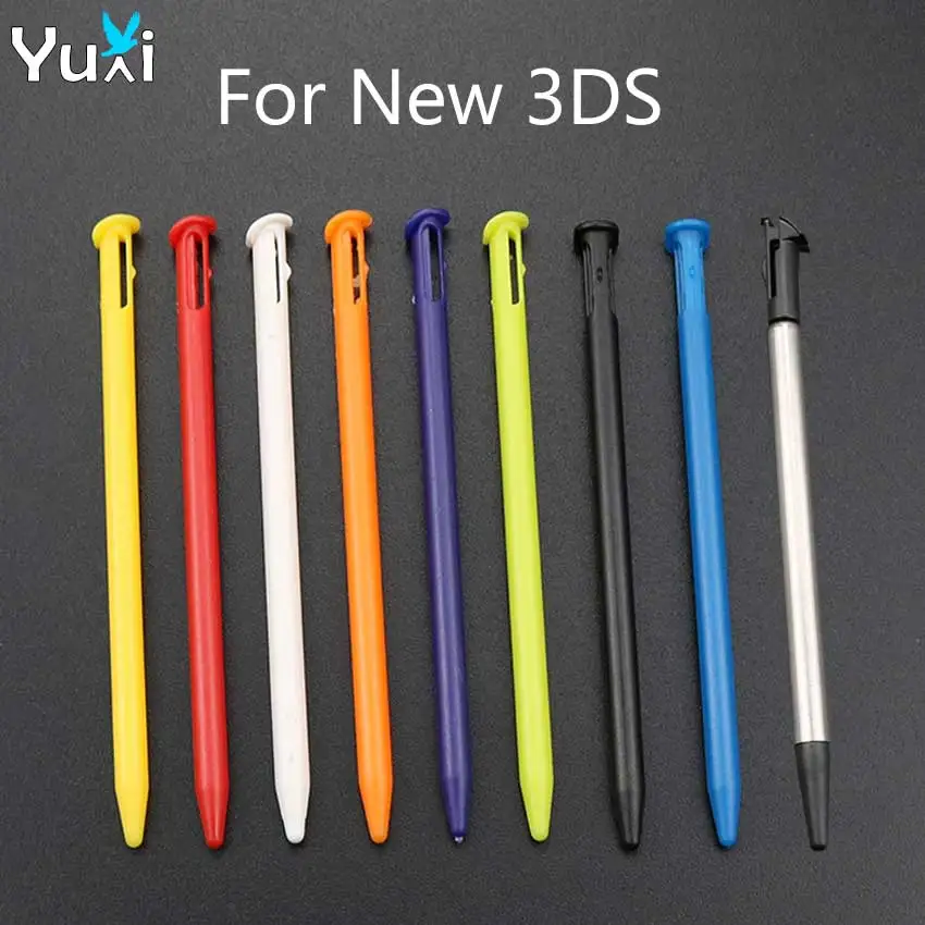 YuXi 2 Stück für neuen 3DS Kunststoff-Touchscreen-Stift für New3ds Metall ausziehbarer Stylus-Stift Image