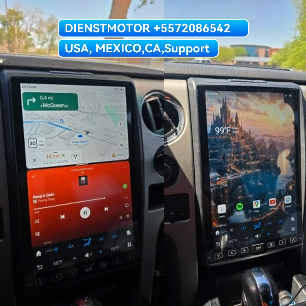 14,4 Zoll Android 13 128GB Für Ford F150 Raptor 2009-2014 Tesla-Stil Auto GPS-Navigation Multimedia-Player Radio-Kassetten-Headunit Image