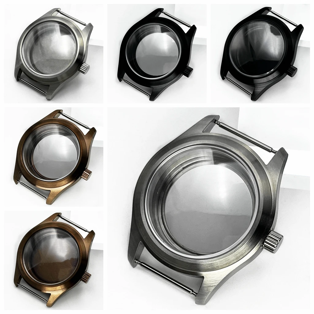 Nh35 36mm/39mm silber gebürstetes Uhrengehäuse Saphirglas passend nh34 nh35 nh36 eta2824 pt5000 Uhrwerk Zubehör Image