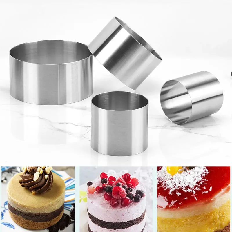 4 stücke 5/6/8/10 cm Edelstahl Mousse Ring Käse Tausend Schicht Form Runde Mousse Kuchen dessert Dekor Backen Werkzeug Zubehör Image