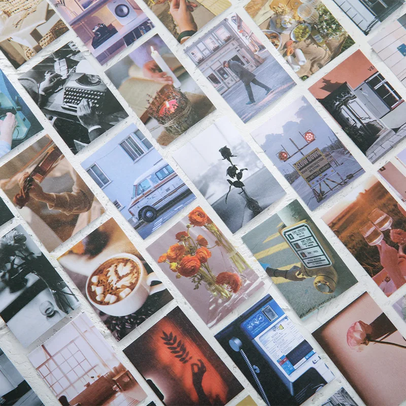 50 Stück Vintage Papier Aufkleber Buch Diy Tagebuch Planer Dekoration Landschaft INS Aufkleber Album Telefon Scrapbooking Kawaii Briefpapier Image