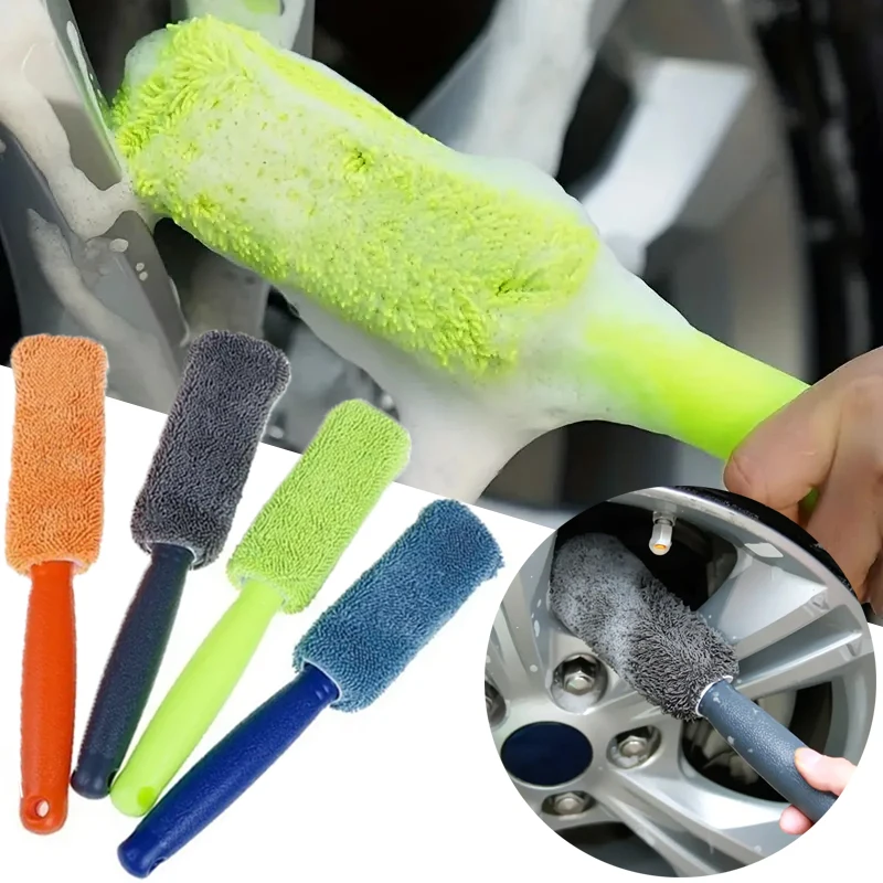 Auto Rad wäsche Reinigung Auto waschanlage tragbare Mikro faser Rad Reifen Felgen bürste für Auto mit Kunststoff griff Auto wasch reiniger Werkzeuge Image
