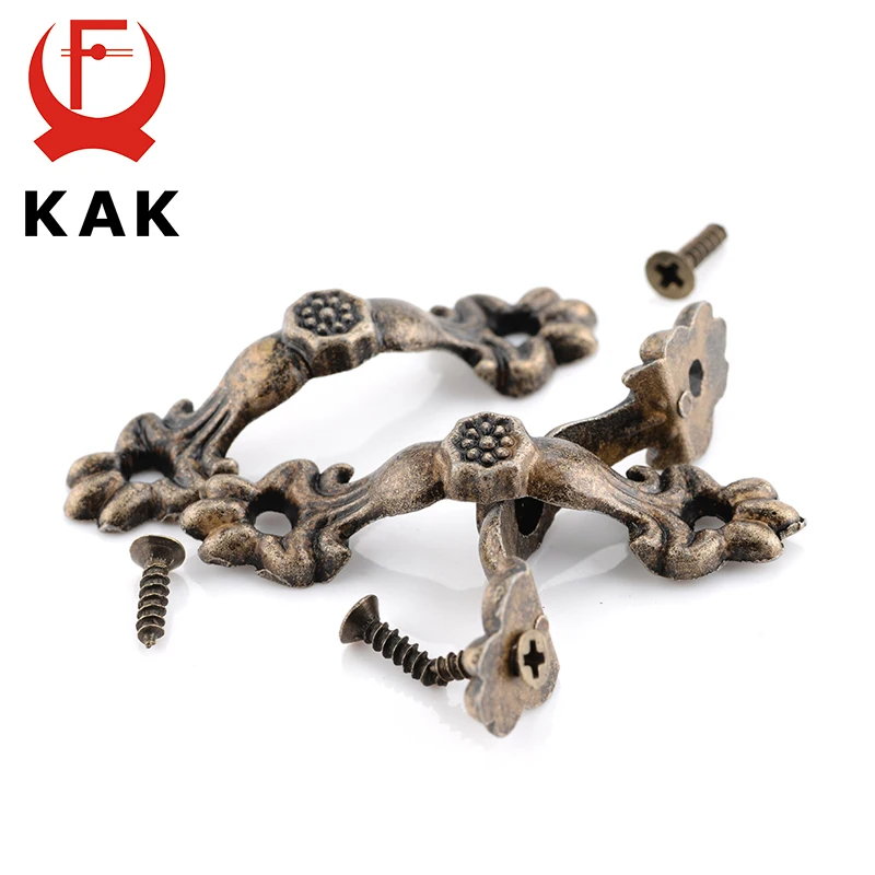 Kak 10 stücke Box Griff 43*10mm Zink legierung Knopf Maßwerk Bronze Ton Antik zieht für Schublade Holz Schmucks cha tulle Möbel Hardware
