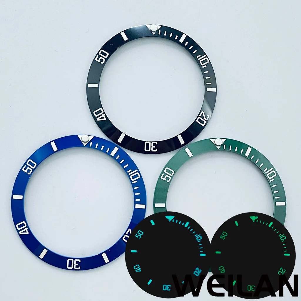 38mm blau grün Farbe Keramik leuchtende Lünette gmt Taucher Stil 40mm Gehäuse Inlay Lünette Ersatz Tauchen Inlay Zubehör Image
