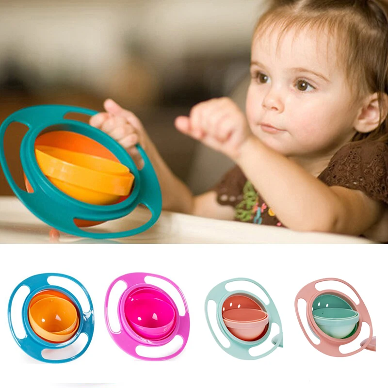 Universal Gyro Bowl 360 Grad Drehung auslaufs ichere Fütterung schalen für Baby Training Kinder Rotary Balance Neuheit Kreisel Image