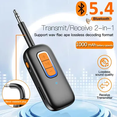 Bluetooth 5.4 Audio Transmitter and Receiver 2 In 1 Wireless 3.5mm Aux Audio Adapter Bluetooth