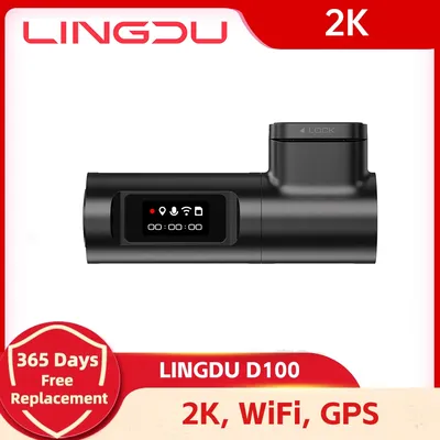 LINGDU D100 Dash Cam 2K 1440P Car DVR WiFi Built in GPS Voice Control 24H Parking Monitor Night