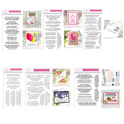 July 2024 New Sentiments Bright and Happy Birthday Greetings Healing Words Clear Stamps Scrapbooking