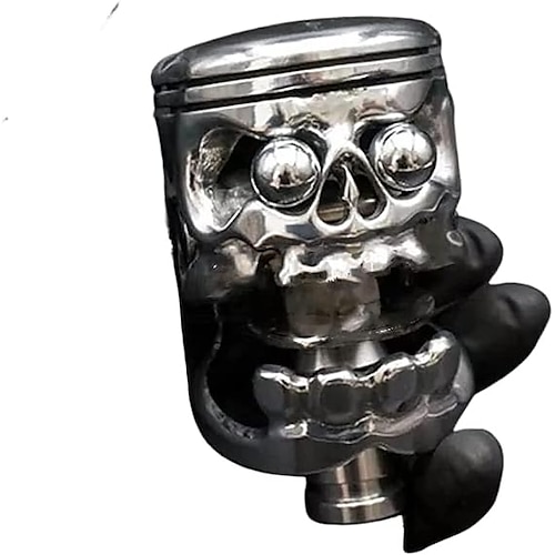 copri pomello del cambio per auto in acciaio inossidabile a forma di teschio in metallo con decorazione di Halloween, selettore del pomello del cambio del cambio manuale automatico adatto alla maggior parte dei veicoli automatici