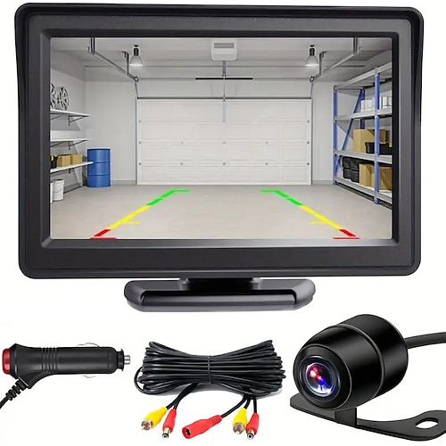 macchina fotografica di backup di retrovisione dell'automobile macchina fotografica hd impermeabile display hd da 4.3 pollici monitor lcd set completo sistema di parcheggio per pick-up furgone camper