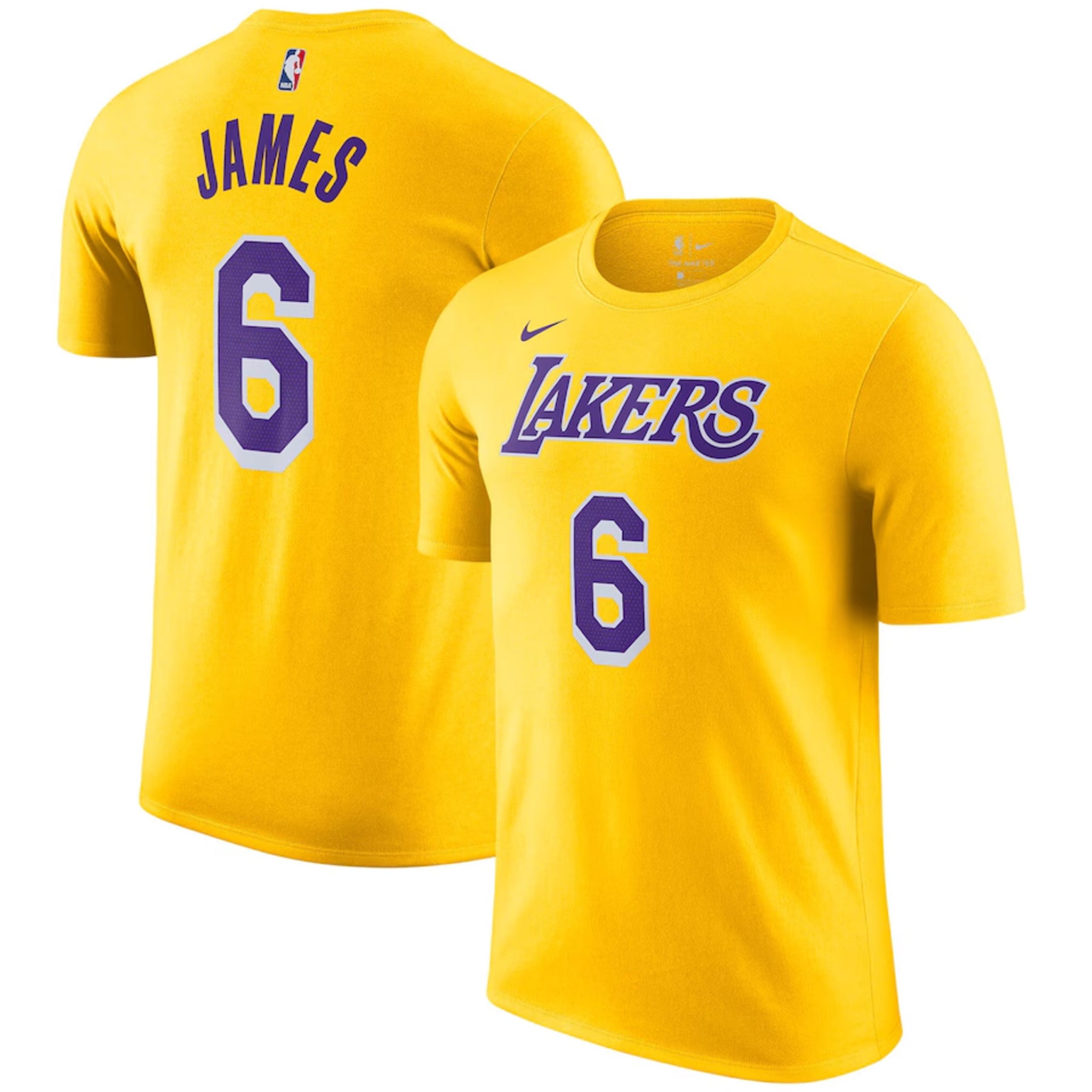 Nike Childrens Unisex NBA LA Lakers 6 James Lebron N&N Kids T-shirt - Yellow - Size Medium | Nike Sale | Discount Designer Brands
