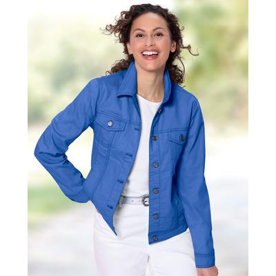 Blair Women's DreamFlex Colored Jean Jacket - Blue - PXL - Petite