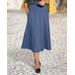 Appleseeds Women's Everyday Knit Midi Skirt - Blue - 2X - Womens