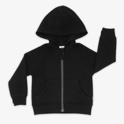 Black Zip Hoodie - 6-12 months