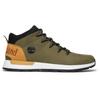 Schnürboots TIMBERLAND "SPRINT TREKKERMID LACE UP SNEAKER", Gr. 47,5, grün (dunkelgrün), Leder, Synthetik, sportlich, Schuhe, Winterschuhe, Sneakerboots, Winterboots