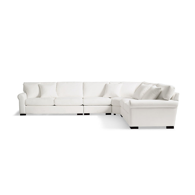 Cleo Upholstered Sectional - Pre-Configured, 4 Piece Wedge Sectional, Livesmart Performance Presley Pearl/4 Piece Wedge Sectional - Grandin Road