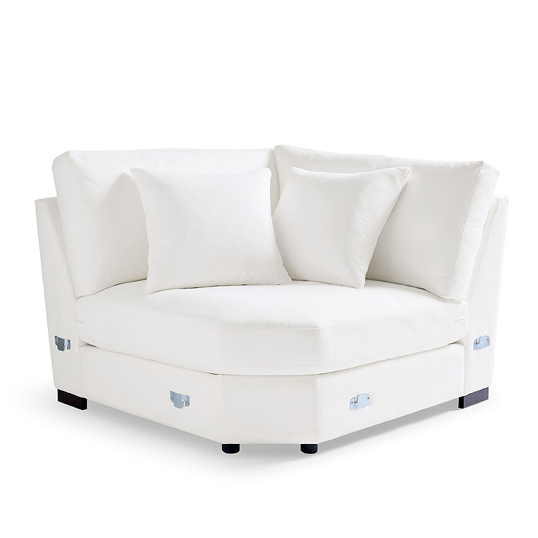 Cleo Upholstered Sectional - Build Your Own, Sectional Wedge, Livesmart Performance Presley Pearl/Sectional Wedge - Grandin Road