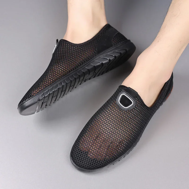 MAEDEF Turnschuhe für Männer 2024, Sommer, atmungsaktives Mesh, lässiger Wanderschuh, hochwertiges neues Design, Slip-On, Fahren, Männer, faule Schuhe Image