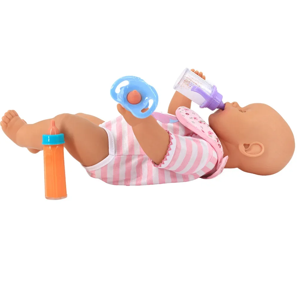2 stücke Milch Und Saft Flaschen Mit Spielzeug Schnuller Für Baby Puppen Große größe Baby Puppe Fütterung Flasche Set Baby pflege Spielzeug Kinderwagen