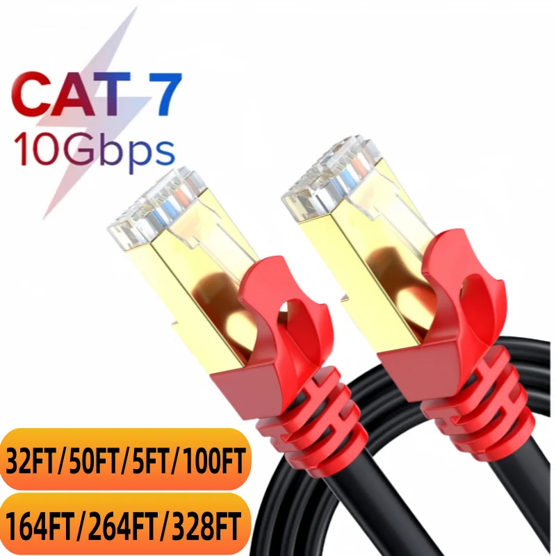 Miziqier 10m 20m 30m 50m 80m 5/6 m cat7 cat6 enternet kabel 10gbps kompatibles cat8 kabel für modem router gaming pc ps4/xbox Image